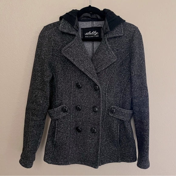 Sebby Jackets & Blazers - Gray Heathered Peacoat- Size M